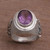 Men's Sterling Silver and Amethyst Ring 'Violet Flame'