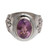 Men's Sterling Silver and Amethyst Ring 'Violet Flame'