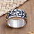 Men's Sterling Silver Band Ring 'Labyrinths'
