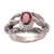 Men's Indonesian Sterling Silver and Garnet Ring 'Gift of Peace'