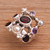 Hand Made Pearl and Garnet Multigem Ring 'Tree of Lights'