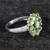 Floral Sterling Silver and Peridot Cocktail Ring 'Joyous Blossom'