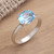 Fair Trade Blue Topaz Solitaire Ring 2 cts 'Pacific Glory'