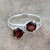 Garnet and Sterling Silver Ring Handcrafted Jewelry 'Encounters'