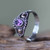 Sterling Silver and Gold Cocktail Ring with Amethyst 'Mystic Trio'