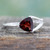 Triangle-Cut Natural Garnet Solitaire Ring from India 'Mystic Triangle'