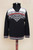 Black and White Men's Zipper Turtleneck 100 Alpaca Sweater 'Midnight Snow'