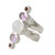 Silver Moonstone Artisan Ring with Amethyst and Garnet 'Spiral Enchantment'