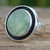 Prehnite and Sterling Silver Ring Taxco Jewelry Art 'Verdant Glow'