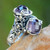 5-carat Amethyst Sterling Silver Ring from Bali 'Twin Lilies'