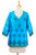 Cotton Silk Chanderi Tunic in Turquoise with Block Prints 'Turquoise Temptress'