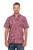 Fair Trade Men's Cotton Batik Shirt in Reds from Bali 'Light and Shadow'