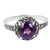 Amethyst and Marcasite Sterling Silver Ring Artisan Jewelry 'Contemporary Belle'