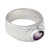 Polished Sterling Silver Band Ring with 1.5 Carat Amethyst 'Purple Splash'