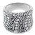 Hand Crafted Engraved Sterling Silver Band Ring from Bali 'Banana Tree Bark'