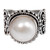 White Mabe Pearl Cocktail Ring in Sterling Silver Setting 'Purely White'