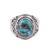 Sterling Silver Blue Composite Turquoise Cocktail Ring 'Golden Blue Delight'