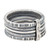 Hand Crafted Hill Tribe Dark Silver Five Linked Band Rings 'Dark Karen Quintet'