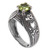 Hand Made Sterling Silver Peridot Solitaire Ring Indonesia 'Heart Splendor'