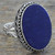 Hand Made Blue Oval Lapis Lazuli Cocktail Ring India 'Pool of Memories'