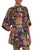 Multicolored Floral Rayon Robe in Rosewood from Indonesia 'Jungle Groove'