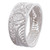 Artisan Crafted Wide 950 Silver Filigree Band Ring from Peru 'Shining Crescents'