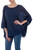 Soft Knit Bohemian Style Navy Blue Drape Sweater from Peru 'Ocean Breeze'