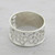 Sterling Silver Floral Band Ring from India 'Band of Flowers'