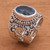 Blue Topaz and Sterling Silver Single Stone Ring from Bali 'Glorious Vines'