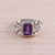 Amethyst and Sterling Silver Single Stone Ring from India 'Royal Luxury'