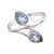 Rhodium Plated Blue Topaz Wrap Ring from India 'Blue Teardrops'