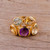 Amethyst Citrine and Blue Topaz Gold Vermeil Cocktail Ring 'The Five Allures'