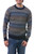 Men's Patterned Grey and Brown 100 Alpaca Pullover Sweater 'Monument'
