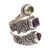 Multi-Gemstone and Sterling Silver Wrap Ring from Bali 'Elegant Trinity'