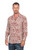 Men's Brick Red on Pale Yellow Print Rayon Long Sleeve Shirt 'Parang Style'