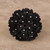 Hand-Carved Ebony and Sterling Silver Floral Ring from India 'Starry Glory'