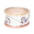 Mixed Metals and Rainbow Moonstone Hammered Band Ring 'Sparkling Union'