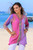 Fuchsia and Purple Batik Rayon Tunic from Bali 'Balinese Twilight'