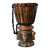 Fair Trade Wood Djembe Drum 'Think Together'