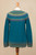 Teal  Blue 100 Alpaca Pullover Patterned Peruvian Sweater 'Playful Teal'