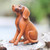 Artisan Handcrafted Suar Wood Dog Sculpture from Bali 'Loyal Dog'