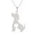 Dog and Cat Sterling Silver Pendant Necklace from Thailand 'Steadfast Companions'