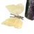 Gemstone Butterfly Sculpture in Honey Calcite and Amethyst 'Honeyed Butterfly'
