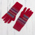 Striped 100 Alpaca Knit Gloves from Peru 'Andean Art'