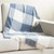 100 Baby Alpaca Throw in Azure from Peru 'Comfy Checks in Azure'