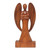 Hand Carved Wood Angel and Baby Sculpture 'Guardian Angel'