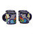 Four Mexican Talavera Style Floral Ceramic Mugs 'Raining Flowers'