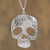 Taxco Sterling Silver Skull Pendant Necklace from Mexico 'Complex Skull'