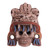 Earthtone Skull and Jaguar Handcrafted Ceramic Wall Mask 'Fallen Warrior'