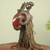 Ivory Coast Style Hand Carved African Ram Mask 'Red Baule Ram'